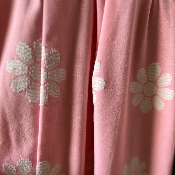 Vintage 60s Pink Daisy Mod Maxi Dress | Cottagecore Prairie Gown - Picture 7 of 13